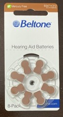 Beltone Hearing Aid Zinc Air Batteries 8 Pack 1.45V B347 312 Sealed Exp 9/2027