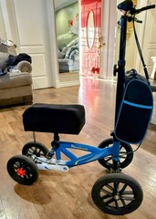 BlessReach Blue 4-Wheel Mobility Knee Walker Scooter w/ Storage Compartment
