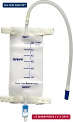 3 Pack Easy-Tap Leg Bag Urinary Drainage Bag, 600 ml with 3 18″ Tubing, Anti-Ref