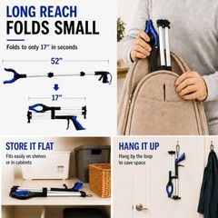 Hsuhaus 52″ Extra Long Grabber Reacher Tool, Foldable Reacher Grabber 52-Inch