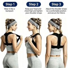 Adjustable Posture Corrector for Men & Women – Breathable Back Support Brace, Pa