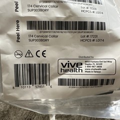 Coretech by Vive Health 174 Cervical Collar SUP3038GRY One Size New Sealed Gray