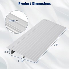 GRAVEE Adjustable Aluminum Threshold Ramp 1/2/3/4/5″ Rise Door Ramp
