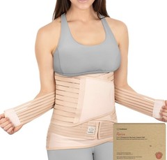 KeaBabies Revive 3-in-1 Postpartum Recovery Support Belt Beige EUC 2 belts
