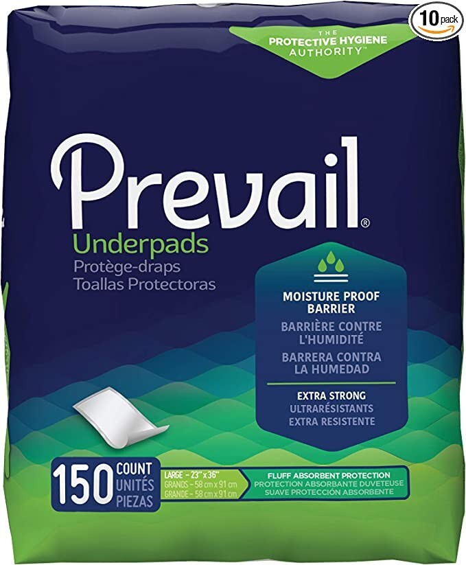 Prevail Total Care Disposable Underpads Fluff 23X36″ / 150 pads