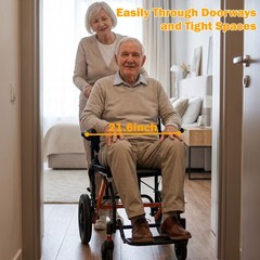 Ultra Lightweight Elderly Transport Wheelchair Portable Folding Transport Chair