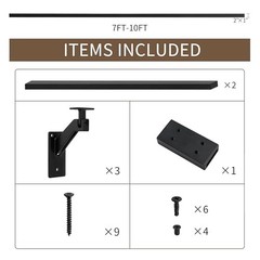 9FT Handrails Kit for Indoor Outdoor Stairs，Modern Aluminum 9 FT Matte Black