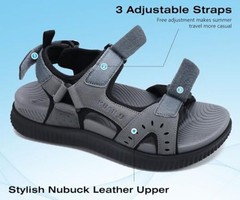 Mens Hiking Sandals With Arch Support Sport Recovery Athletic Walking 9 Grey
