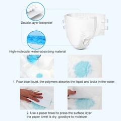 10Pcs Large Capacity Disposable Adult Diapers Breathable Quick Water Absorption