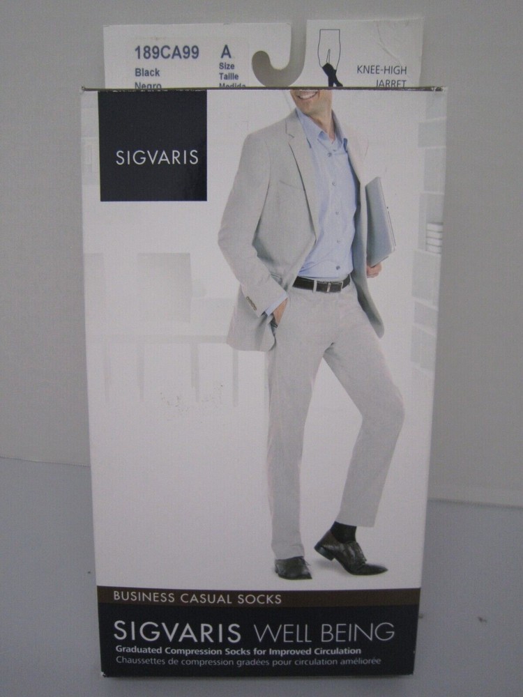 SIGVARIS 189C 15-20mmHg COMPRESSION KNEE-HIGH SOCKS BUSINESS CASUAL