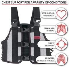 Sternum and Thorax Support Chest Brace Post Open Heart Surgery Sternum Fractu…