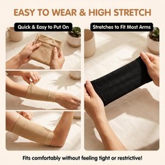 2 Pairs Arm Compression Sleeves for , Slimming Upper Arm Shaper Wraps, Black …