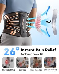 Ultra Breathable Back Brace for Lower Back Pain Relief,[Medical Grade & Coppe…