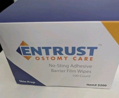 ENTRUST Ostomy Care (100) No Sting Adhesive Barrier Film Wipes #5200