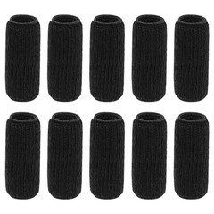 10 Pcs Black Finger Sleeves Compression Brace Splint Arthritis Sports Protector