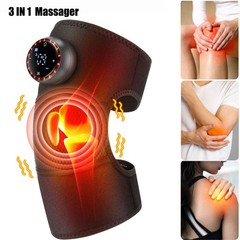 Electric Heated Vibration Knee Joint Brace Therapy Shoulder Massager Pain Relief