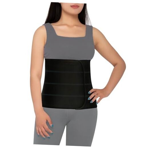 Abdominal Binder Pot urgery for Men and Women, 12″ 45″-60″ (L) Black – 4 Panel