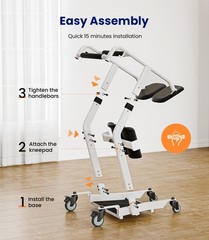 Sit-to-Stand Patient Lift, Mobility Aid with Wheels for Elderly Assistance