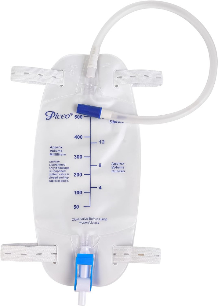 3 Pack Easy-Tap Catheter Leg Bag Urinary Drainage Bag, 500Ml, Anti-Reflux Valve,