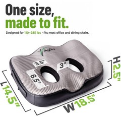 Aylio Socket Seat Cushion for 14.5″L x 18.5″W x 2.5″H, Graphite Gray / Black