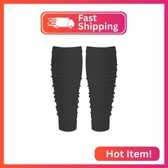 QEES Black Football Scrunch Leg Sleeves for Men Women,Calf Leg Compression Sleev