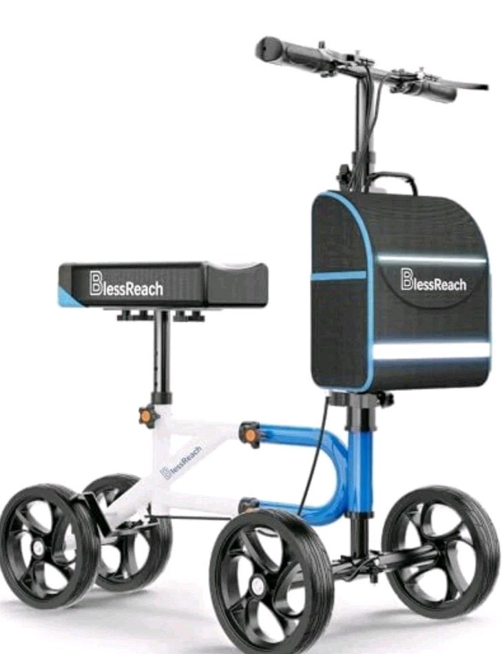 Economy Knee Scooter Steerable Knee Walker for Foot Injury Compact Crutch, Blue
