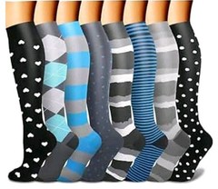 NEW Multi Color Design Unisex Women/Men Compression Socks Size L/XL 15/20 Mmhg