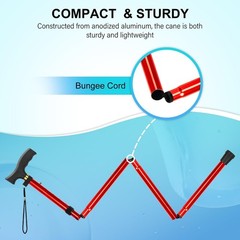 Aluminum Folding Walking Cane – 37-Inch Adjustable Canes for Elderly & Disabled