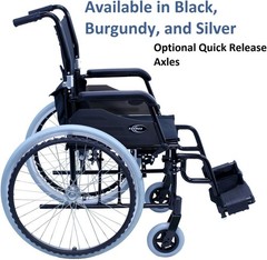 Karman 24 lbs Ultra Lightweight Black Wheelchair – Portable Comfort On-the-Go