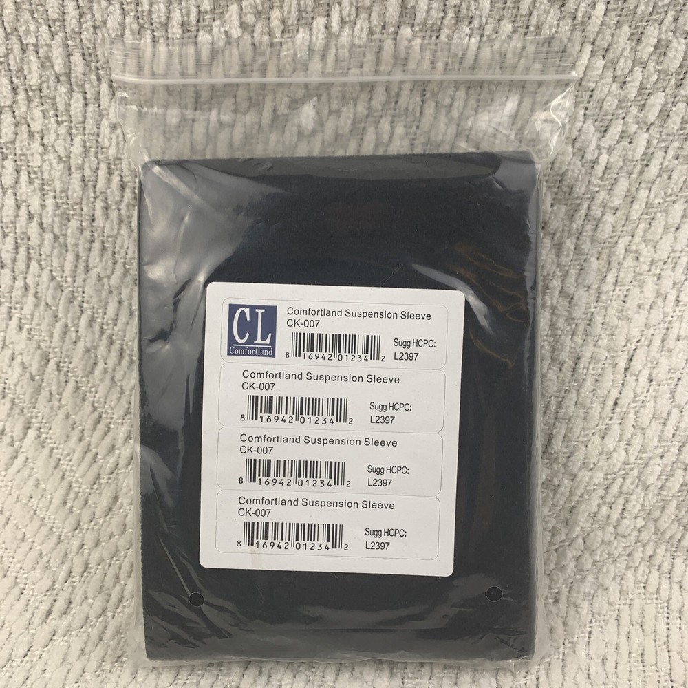 NEW Comfortland CK-007 Knee Brace Suspension Sleeve L2397 Black Comfort Land