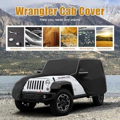 MAIKER Car Cover Waterproof All Weather Compatible with Jeep Wrangler 600D