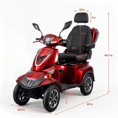 HS4W-A1R 4-Wheel Electric Mobility Scooter 1000W 60V 20Ah for Adults & Seniors