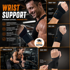 Adjustable Wrist Brace Perfect for Women & Men Support Wrap Strap Hand Carpal