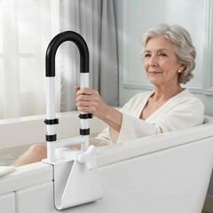 Adjustable Bathtub Safety Rail, Bathtub Handle Grab Bar with Non-Slip Grip