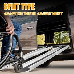 4/6/8 FT Telescopic Aluminum Alloy Wheelchair Ramp Mobility Ramp 660lbs Non-Slip