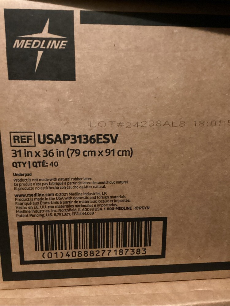 Midline USAP3136ESV 31 in x 36 in (79 cm x 91 cm) Bedpads 1 Case (40 count)