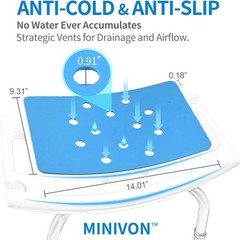 Cushioned Bath Chair Mat 9″ x 14″ – Waterproof & Anti-Slip for Secure Showers