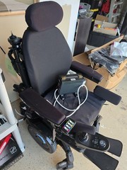 Numotion Power Wheelchair Reclining Adjustable Joystick Elevating Legrest Black
