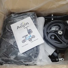 Aojin Knee Scooter Steerable Portable Walker 8″ Front Wheels Senior 300lb Black