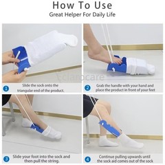 2 In 1 Sock Aid Device Sock Helper Easy On Easy Off Foam Handles Elderly Adult