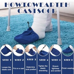 4 Pack Foot Cast Toe Cover Socks Soft Warm Cast Toe Black Purple Teal Blue