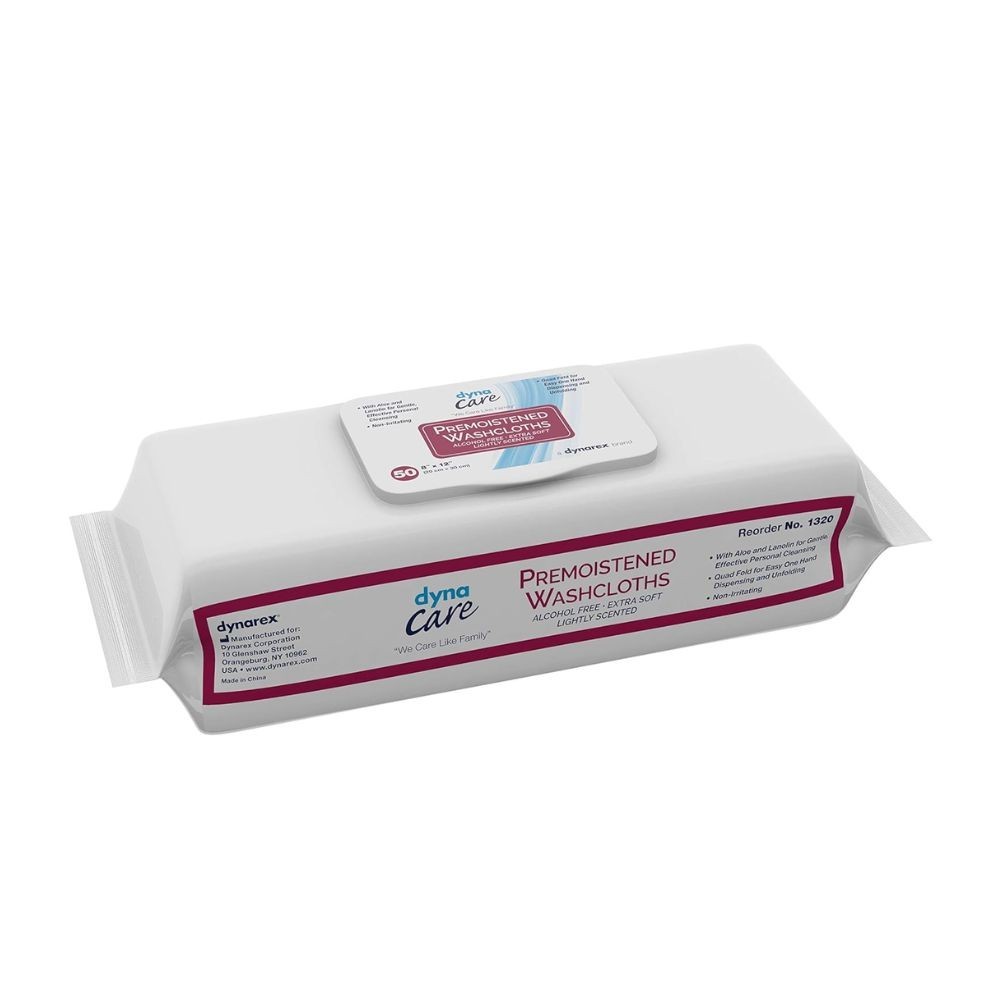 Dynarex Premoistened Washcloths 8 x 12 inch