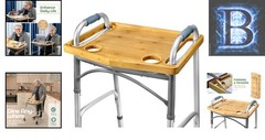 Foldable Bamboo Walker Tray – Lightweight and Spacious for Meals, Crafts, & More