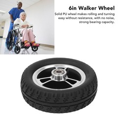 6in Solid Wheel Light Sturdy Aluminum Alloy Hub Replacement For Wheelchair Use