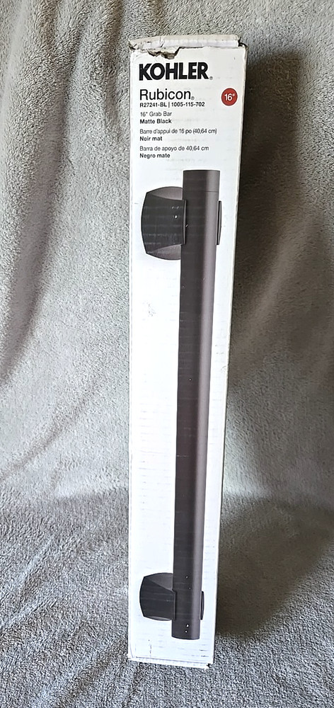 KOHLER Rubicon 16 in. Grab Bar in Matte Black