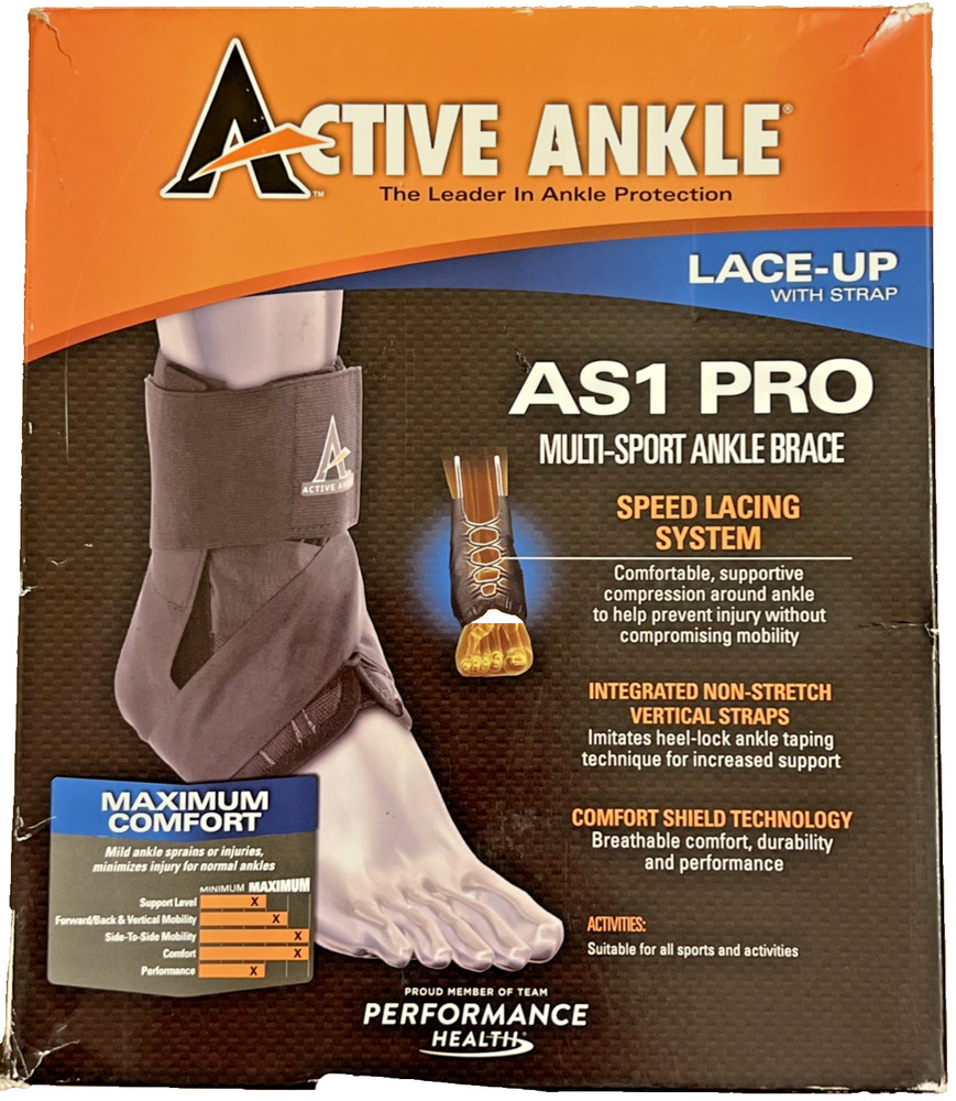 Active Ankle AS1 Pro Lace Up Ankle Brace Protection & Sprain Injury Sport Small