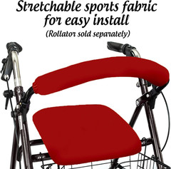 Top Glides Universal Rollator Walker Seat and Backrest Covers (Red)