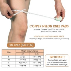Knee Support Copper Infused Leg Brace Magnetic Compression Sleeve Joint Pain DA