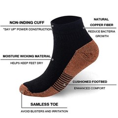 Copper Compression Support Socks 20-30mmHg Graduated Plantar Fasciitis Men Women