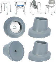 Replacement Rubber Feet for Shower Chair & Transfer Bench, Non-Slip Grip, 4 Pack